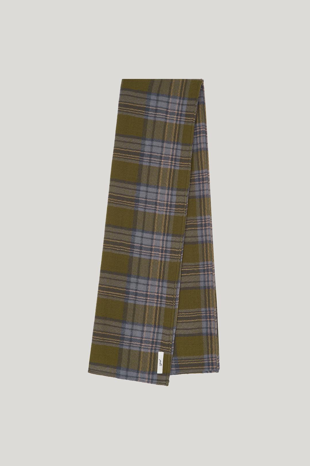 autumn check muffler_olive