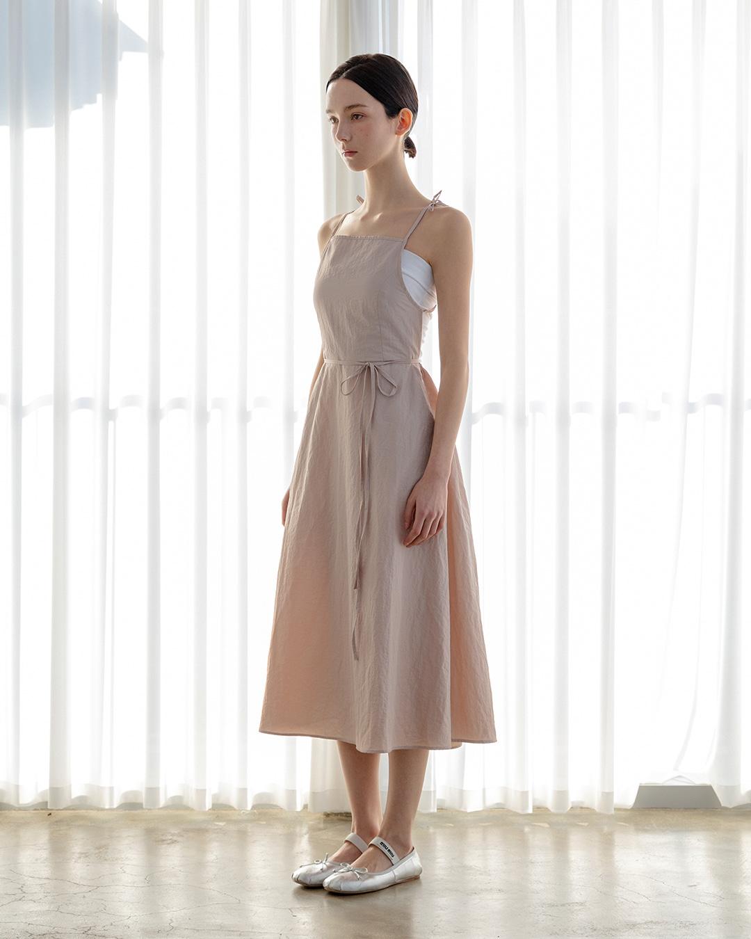 쉬머링 리본 SHIMMERING RIBBON APRON [더스티핑크]