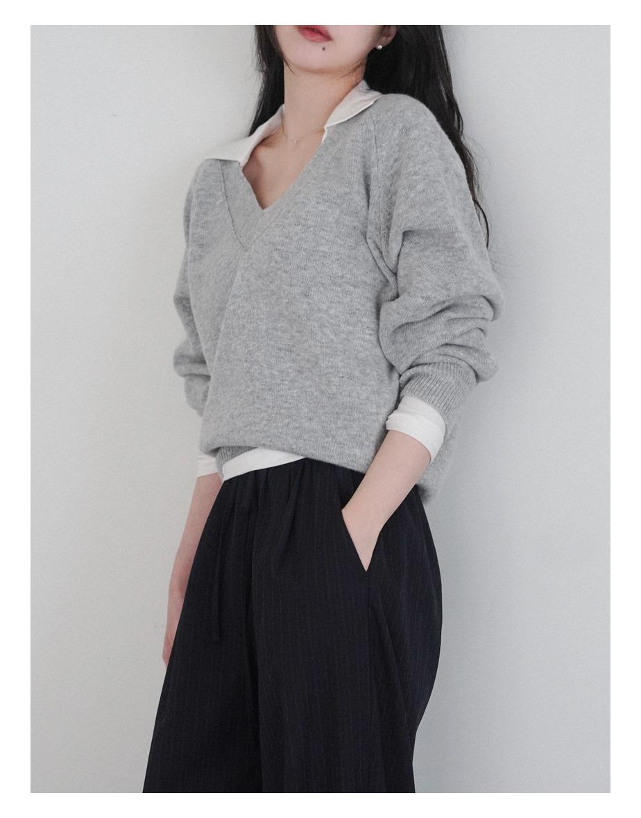 바인 브이 니트 (2colors)