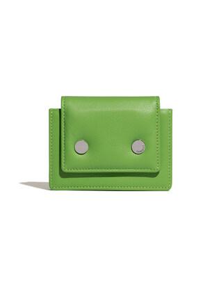 [22FW]CIRCLE PADDING ACCORDION POCKET - YELLOW GREEN