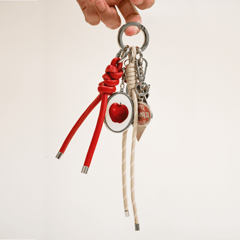 APPLE LOCKET MIRROR KEYRING_키링: 사과