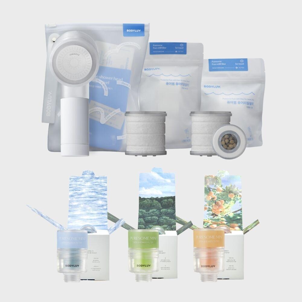 퓨어썸 여행용 미니 필터 샤워기 풀세트(여행용 샤워기+여행용 퓨어필터+미니 비타필터)