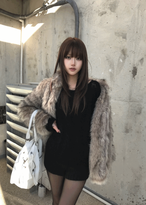 BEIGE SOFT FUR JACKET