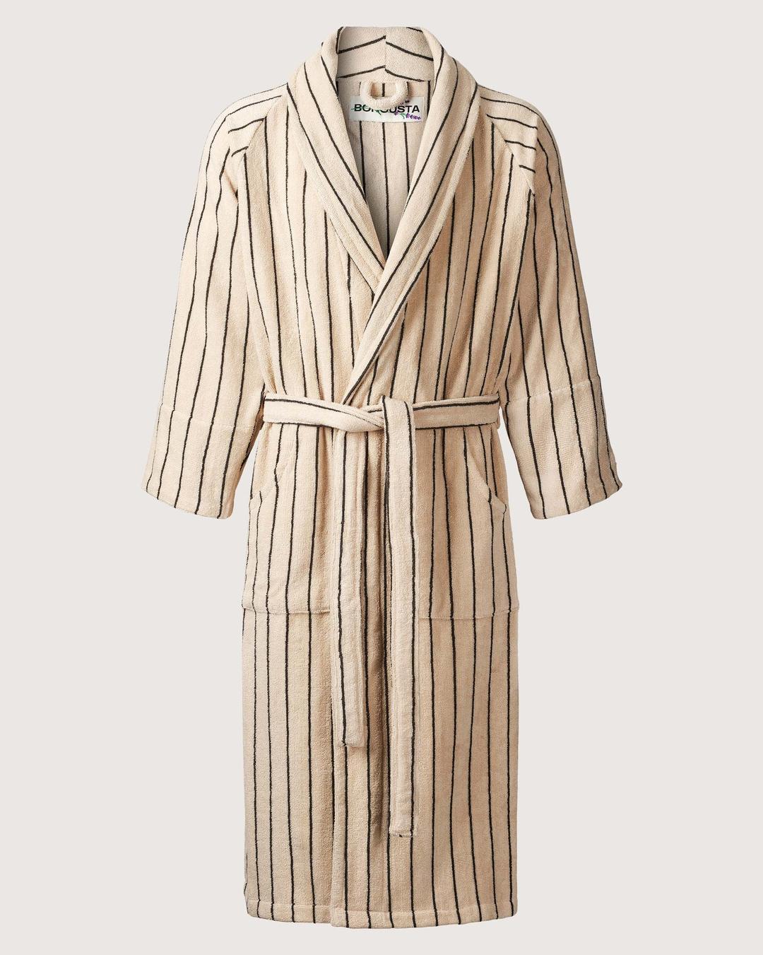 Naram Bathrobe - Creme & Ink - S/M