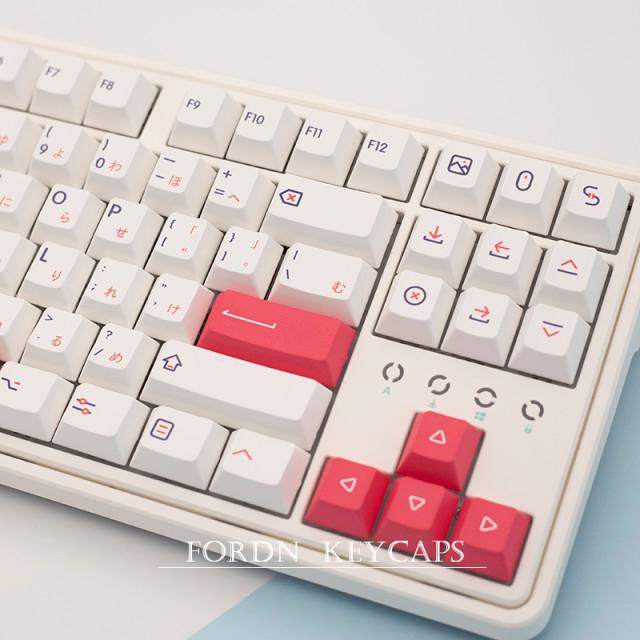 레트포인트 일어 맥 mac 애플 체리  PBT 키캡 한성 레오폴드 필코