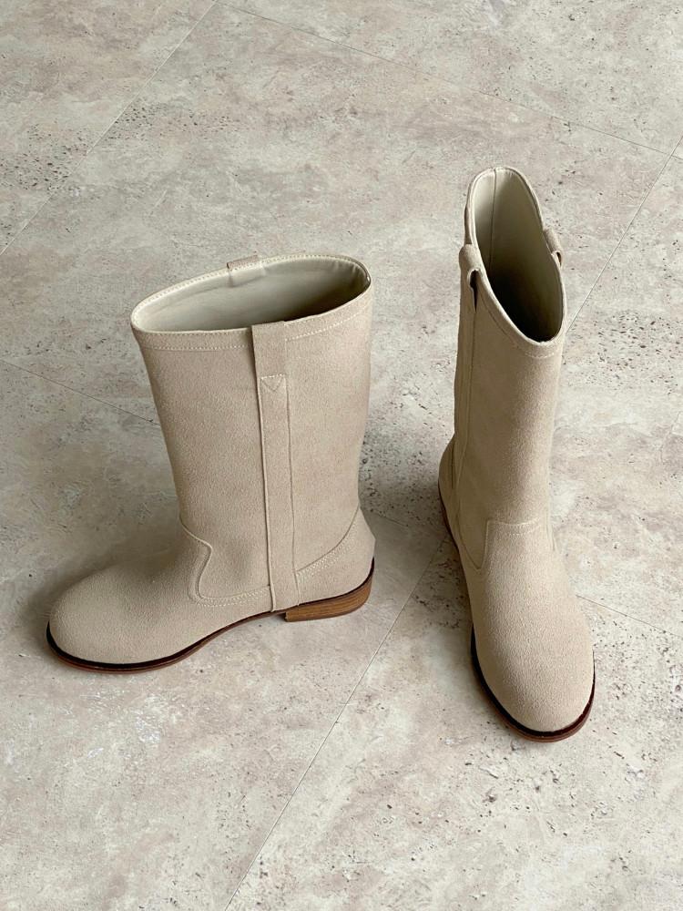 [BEST/베250당일] 가르디안느 스웨이드 하프 미들 부츠 (2color)