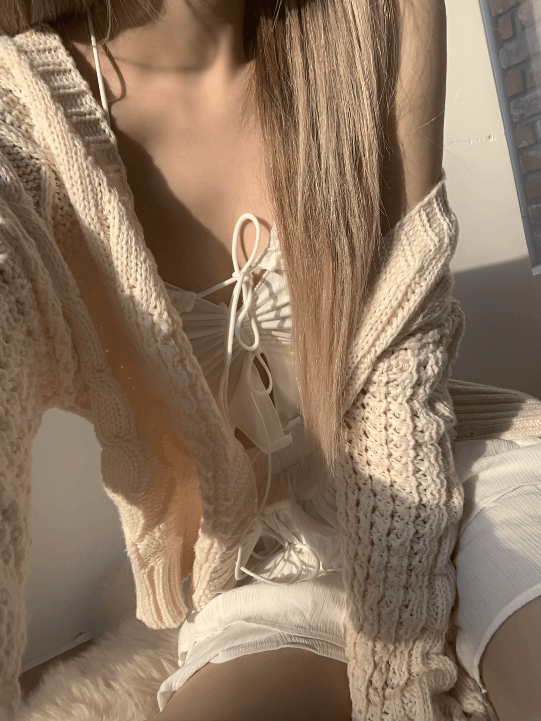 General Shirring Strap Top (White)