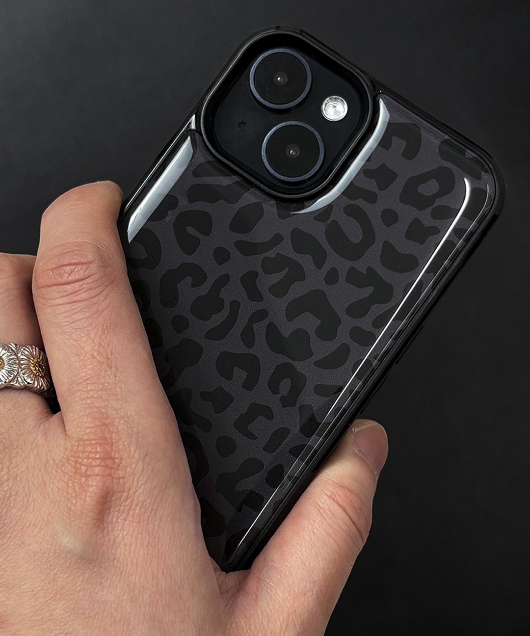 leopard charcoal epoxy case
