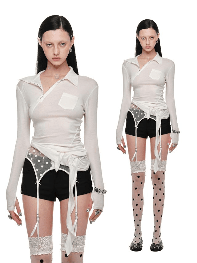 1JINN STUDIO Deconstructed Hook Collar Shirt