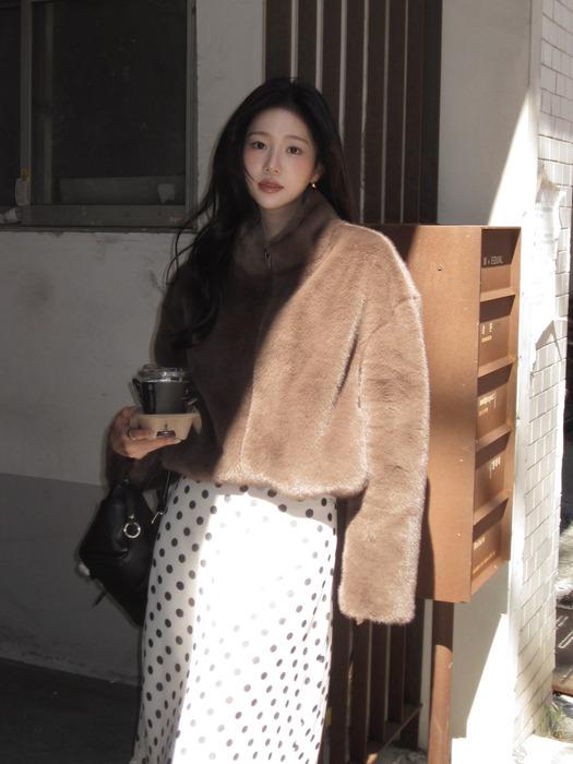 [단독]FAKE FUR ZIP-UP JACKET_COCOA