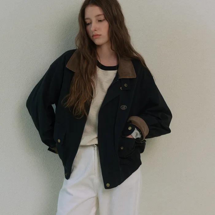 [예약배송] 피치 코튼 워크 자켓_Black