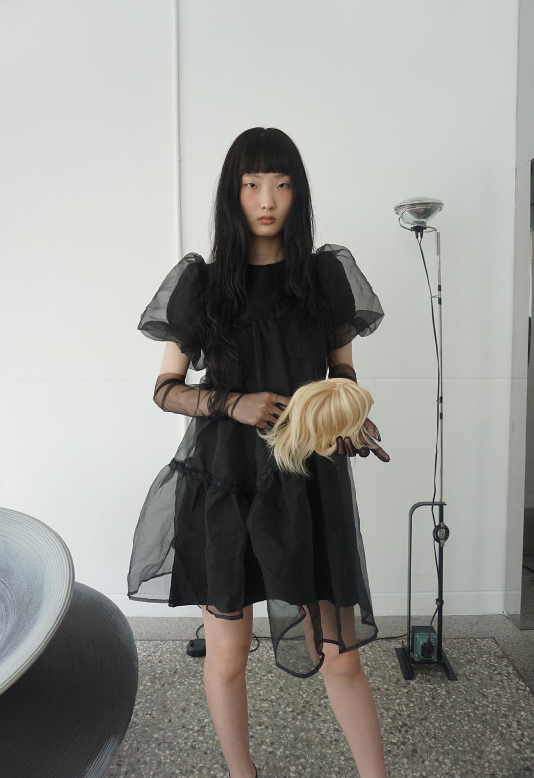 LKO Organza Layering Volume Mini Dress