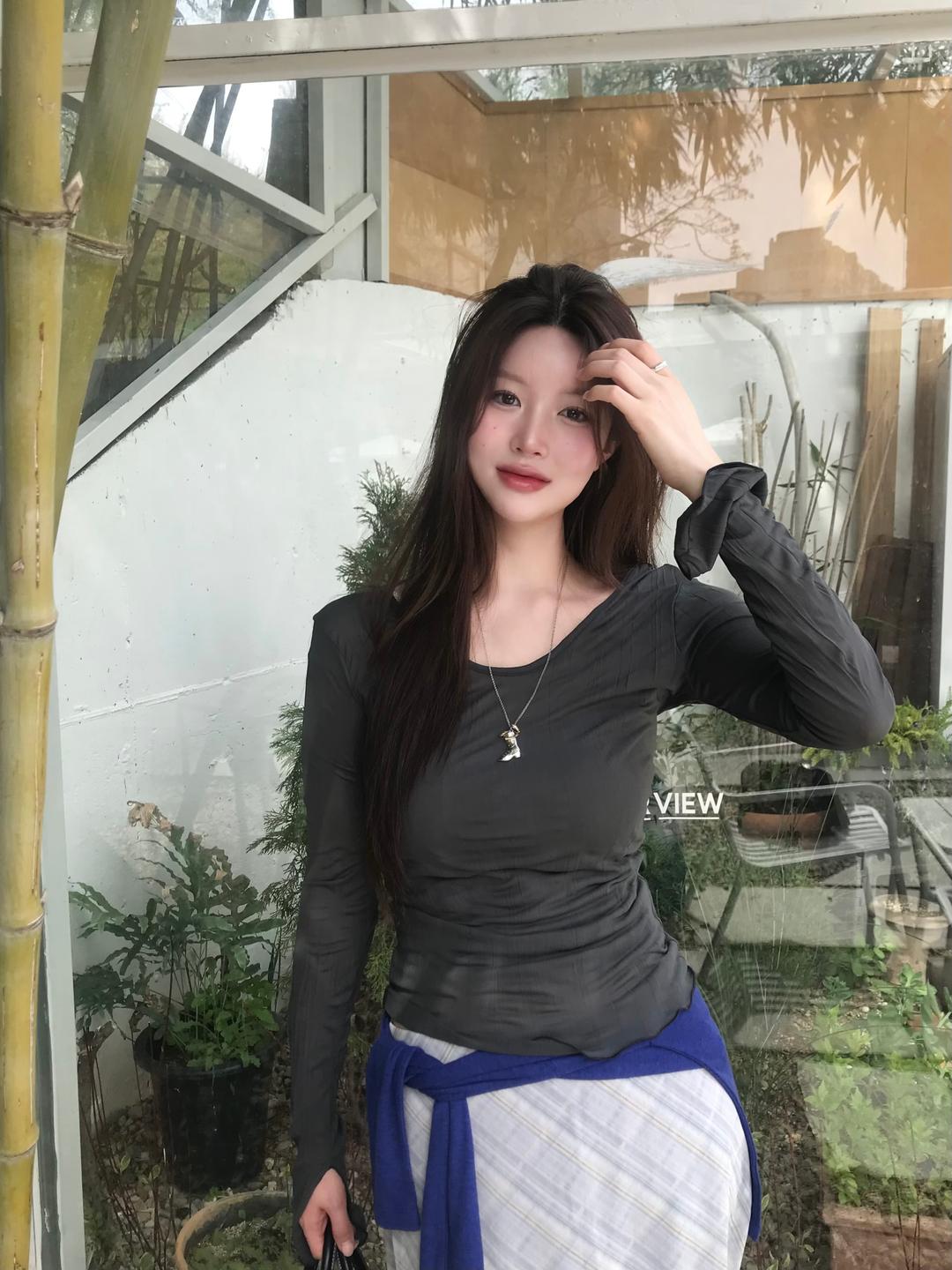 [자체제작] 2차 리오더/ lily tee (charcoal)*바로배송