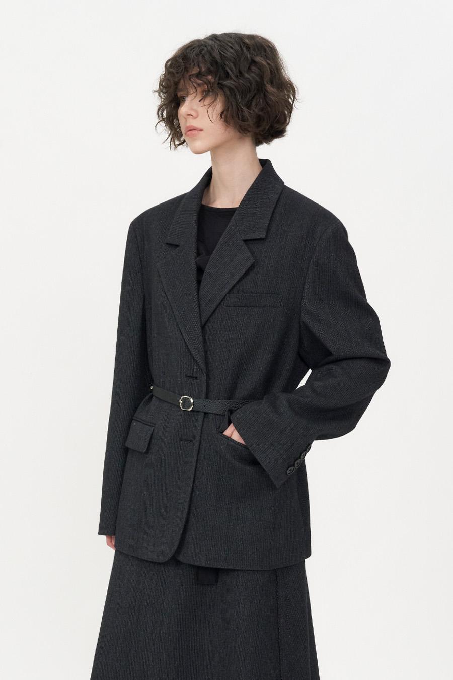 오버사이즈 울 블레이저 CHARCOAL