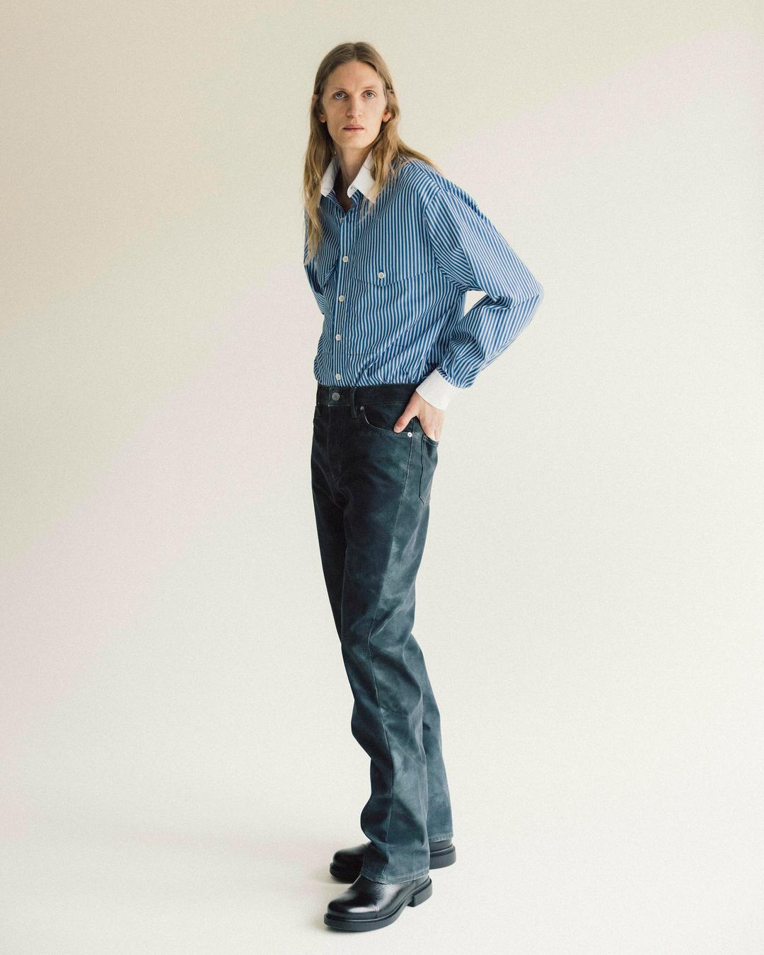 NOTE SHIRT CONTRAST - . BLUE / XS