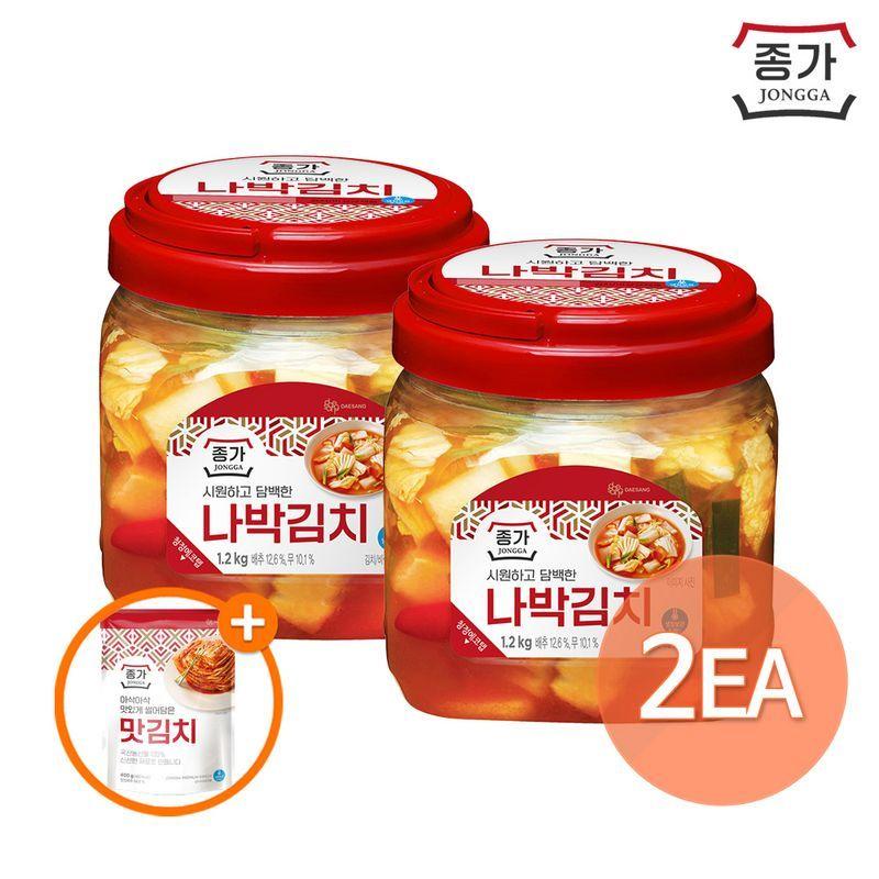 종가 담백한 나박김치1.2kg(PET)X2개 + (증정)맛김치400g