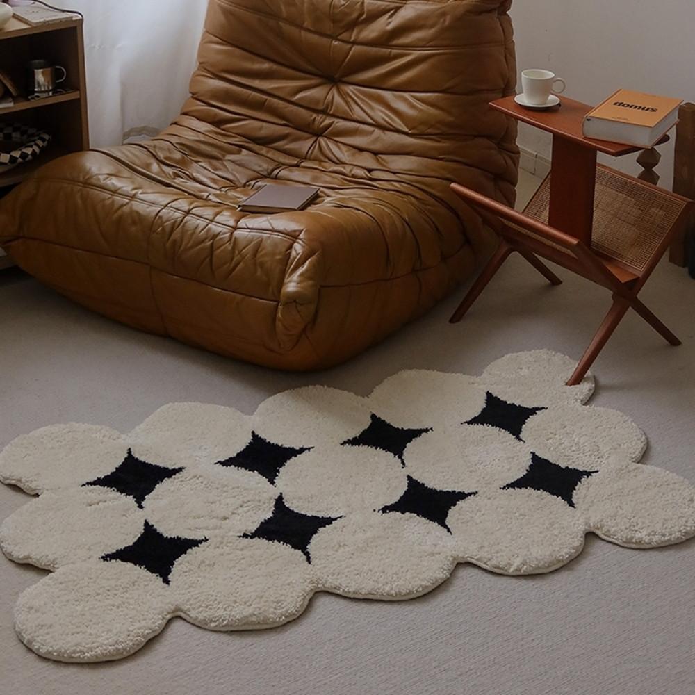 베이지 블랙 모던 다이아몬드 러그 Illusion Daimond Rug