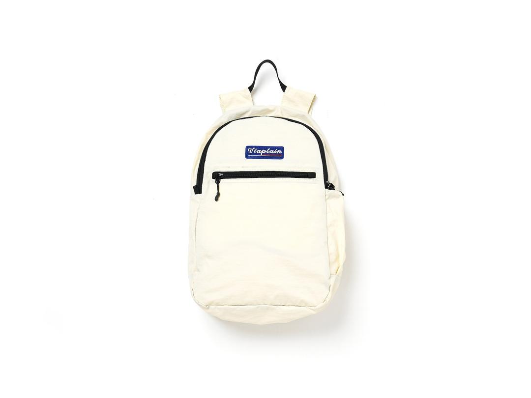 Via Logo pocketable backpack (Cream)
