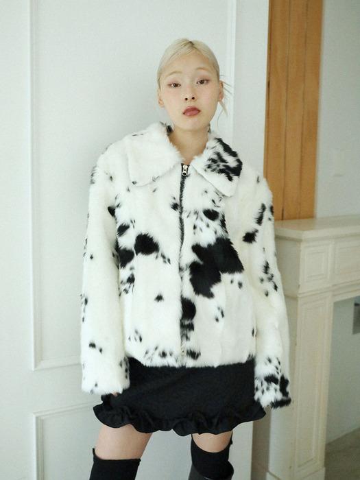 MILK COW FUR JACKET(WHITE)