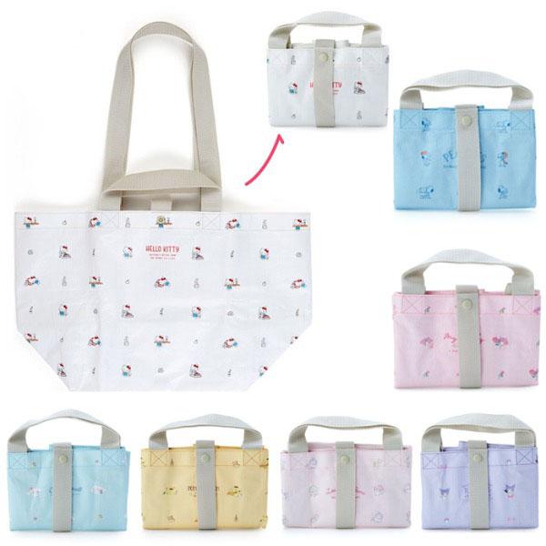 (일본) 산리오캐릭터 2WAY 접이식토트백 에코백 시장가방 (7type)