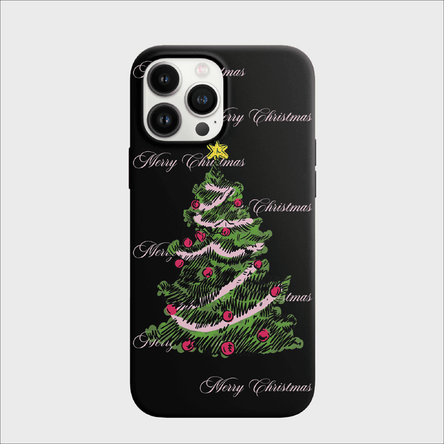Merry Christmas Phone case - Black [하드케이스/젤하드케이스/에폭시케이스]