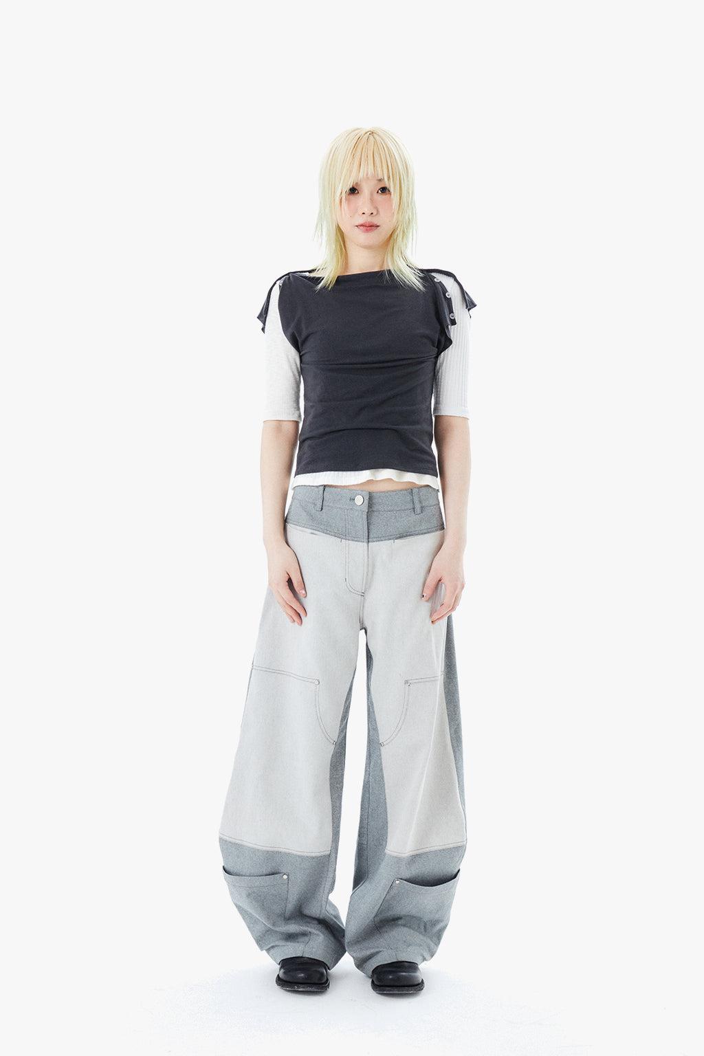 HEM POCKETS JEANS 2 / WHITE