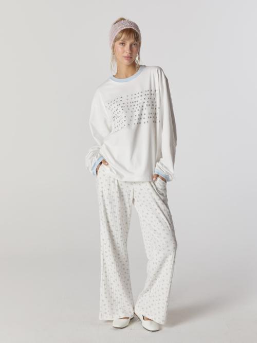 PROVINCE EYELET PANTS (SNOW BOUQUET)