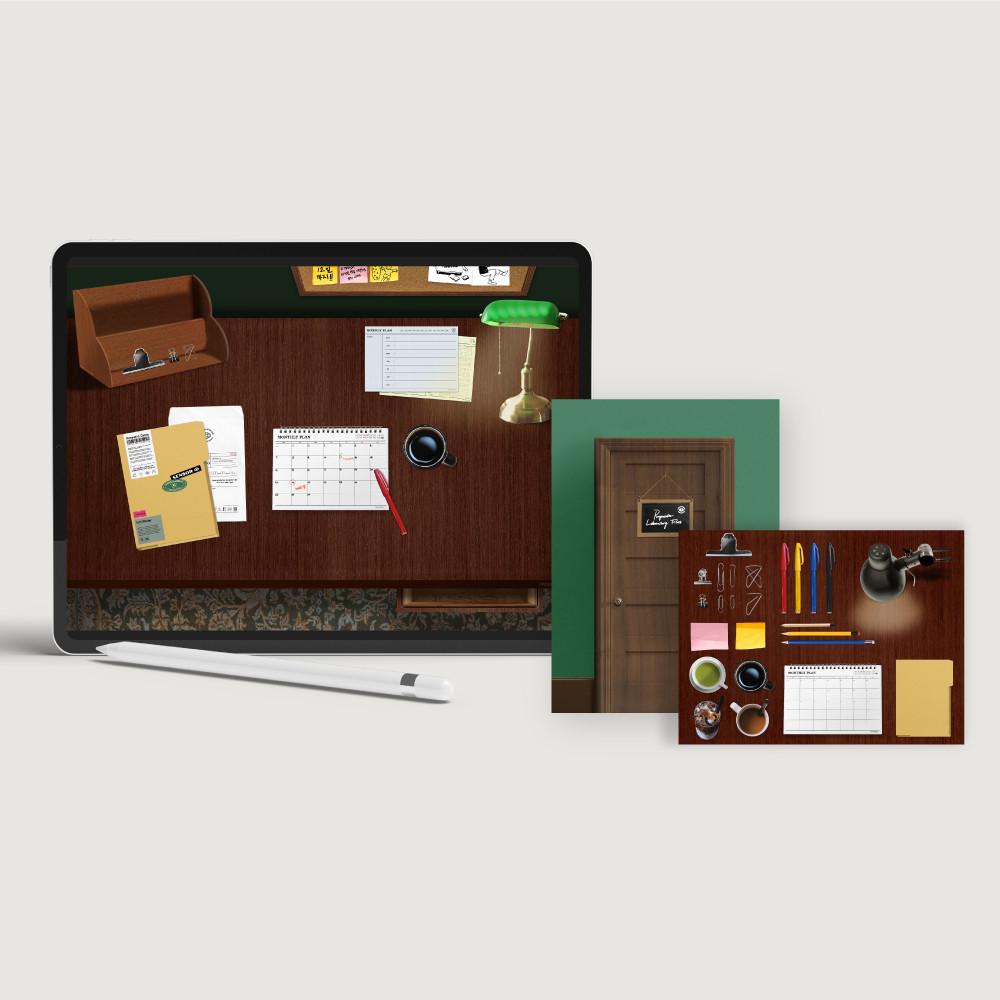 [태블릿 버전] 마이랩저널 - 연구실 데꾸템 세트 / 아이패드 굿노트 업무 대학생노트