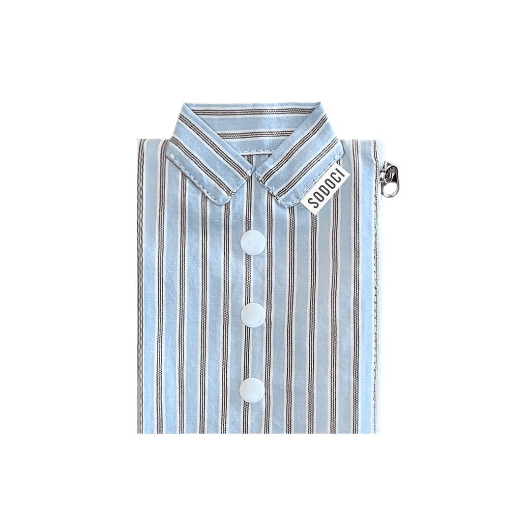 SKY BROWN STRIPE SHIRTS POUCH S