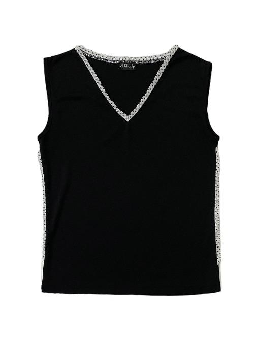 dot frill detail top