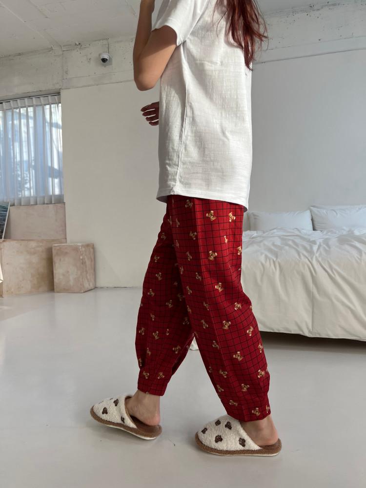 막 입어도 예쁜 여성 베어 잠옷바지 (2color)