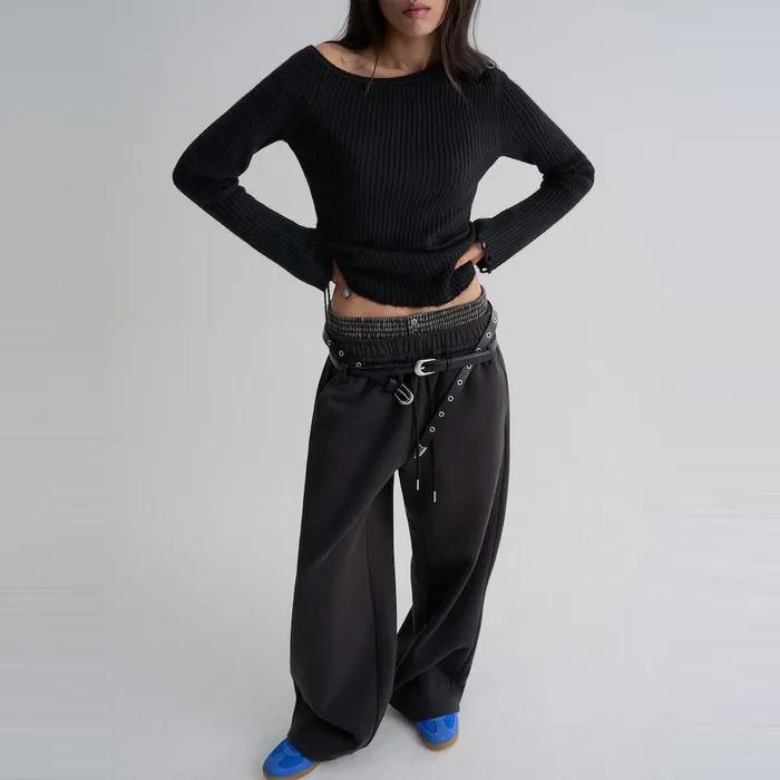 [에잇세컨즈] 더블 웨이스트 스웨트 팬츠  애쉬 (125Y21MQ54)