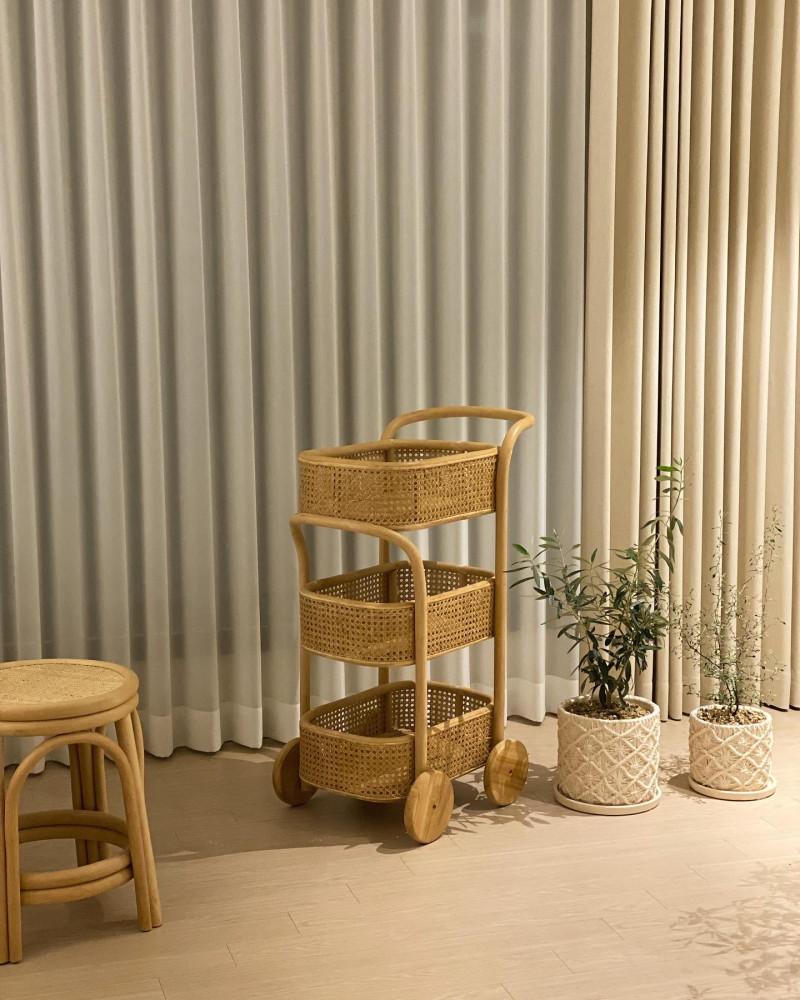 [﻿★자체제작] Lily Trolley (릴리 트롤리) 카트 수납선반 웨건 3단 이동식 기저귀정리함