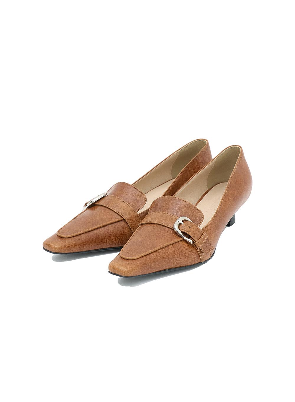 [WOMEN] POINTED BELTED PUMPS_CAMEL