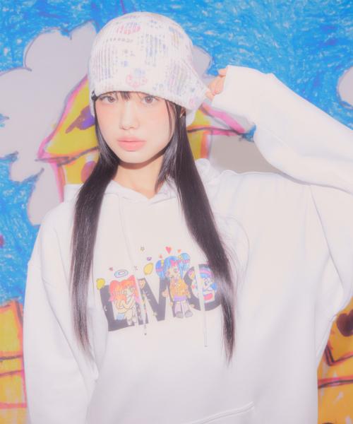 LMC X SOULPUSSSYCAT PRINT BEANIE white