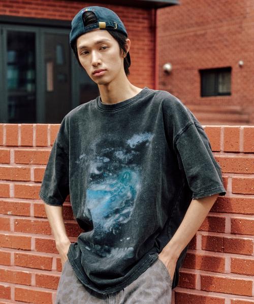 XTT132 루시드 빈티지 워싱 티셔츠 (BLACK)