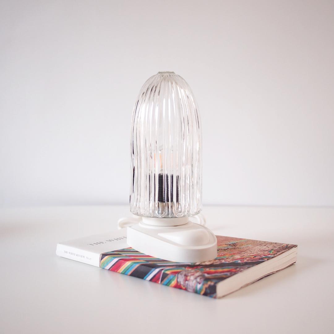 70s Vintage Glass Table Lamp