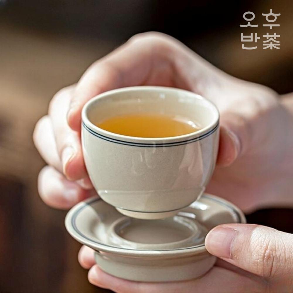 초목재유 라인 전통 찻잔 녹차 찻잔 차다기 티잔 35ml