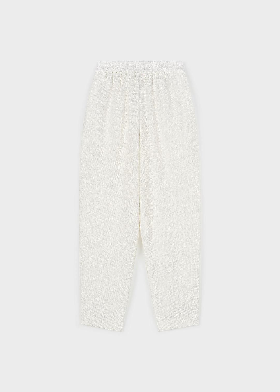 Summer Tweed Banding Pants Shell White
