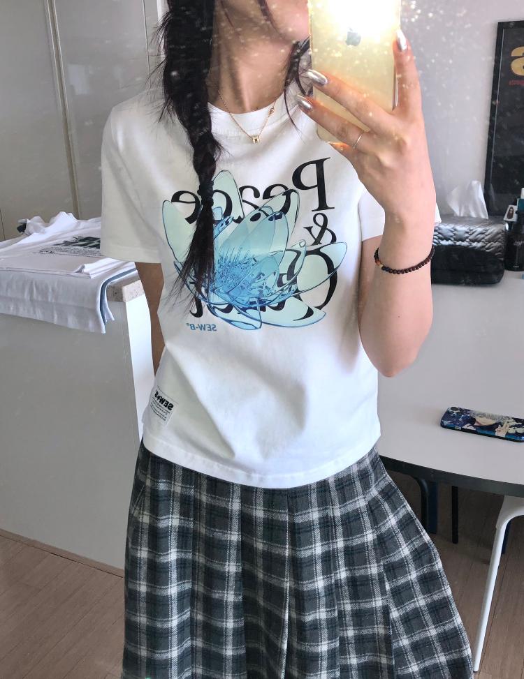 쏘브 [MADE] 세미크롭 Peace 반팔티