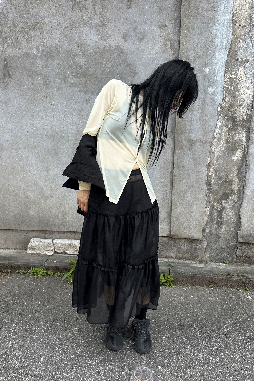 SEETHROUGH FRILL LONG SKIRT