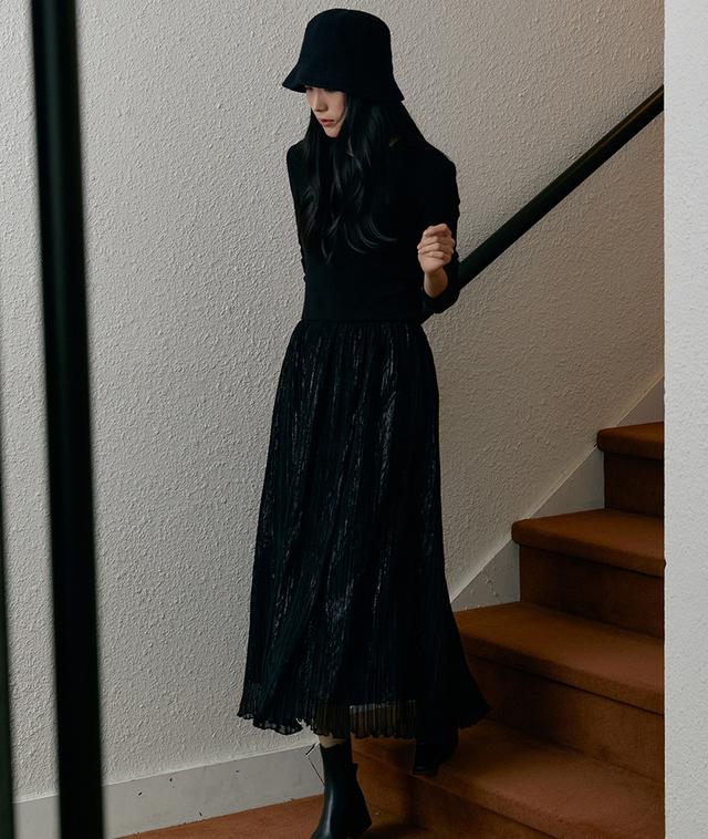 [BELLA] 4차재입고 Slim fit pleats dress_pure black [10.31예약발송]