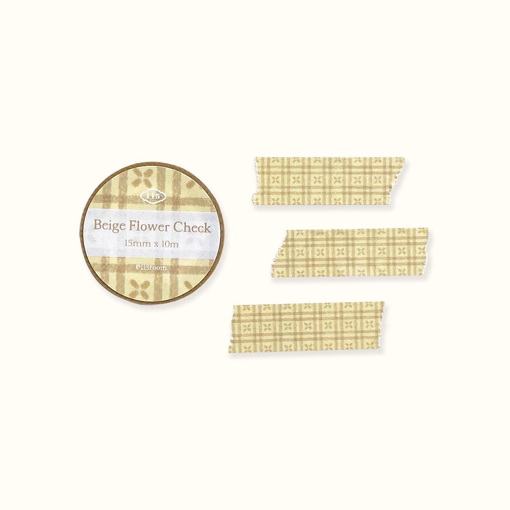 Beige Flower Check 마스킹테이프