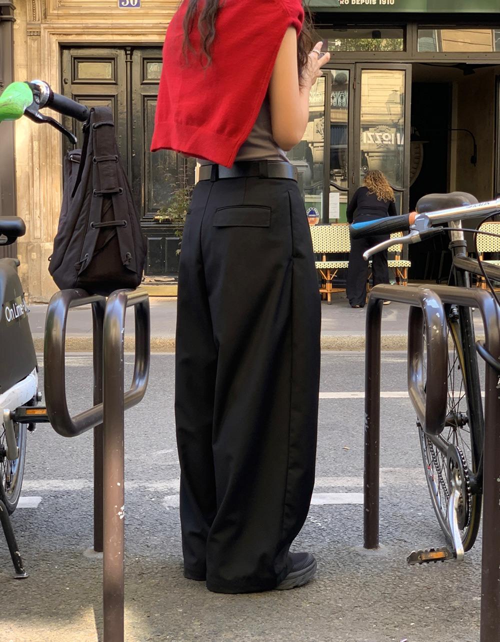 [당일][AN] bold wide pintuck slacks