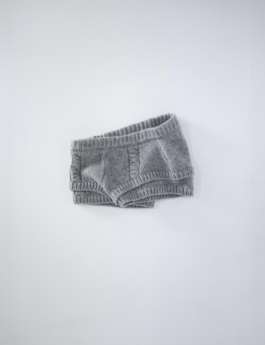 Rope knit shorts (silver grey)