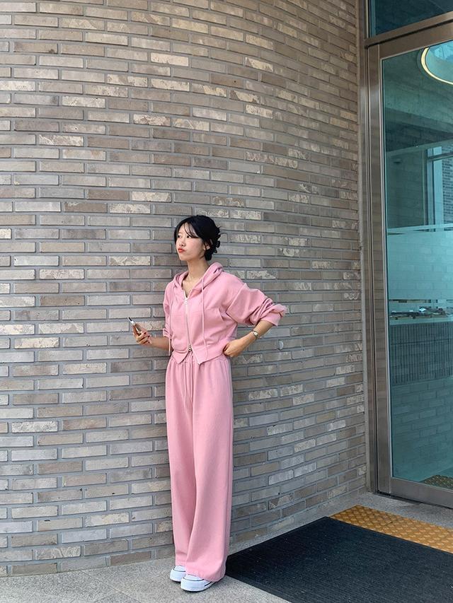 크롭후드집업 투웨이집업 일자바지 트레이닝세트 (4color)