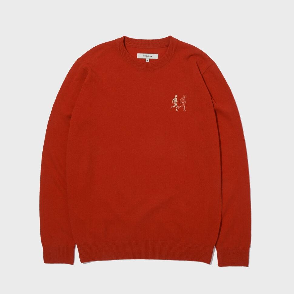 HIGH GAGE SWEATER MULTI RUNNER_RED