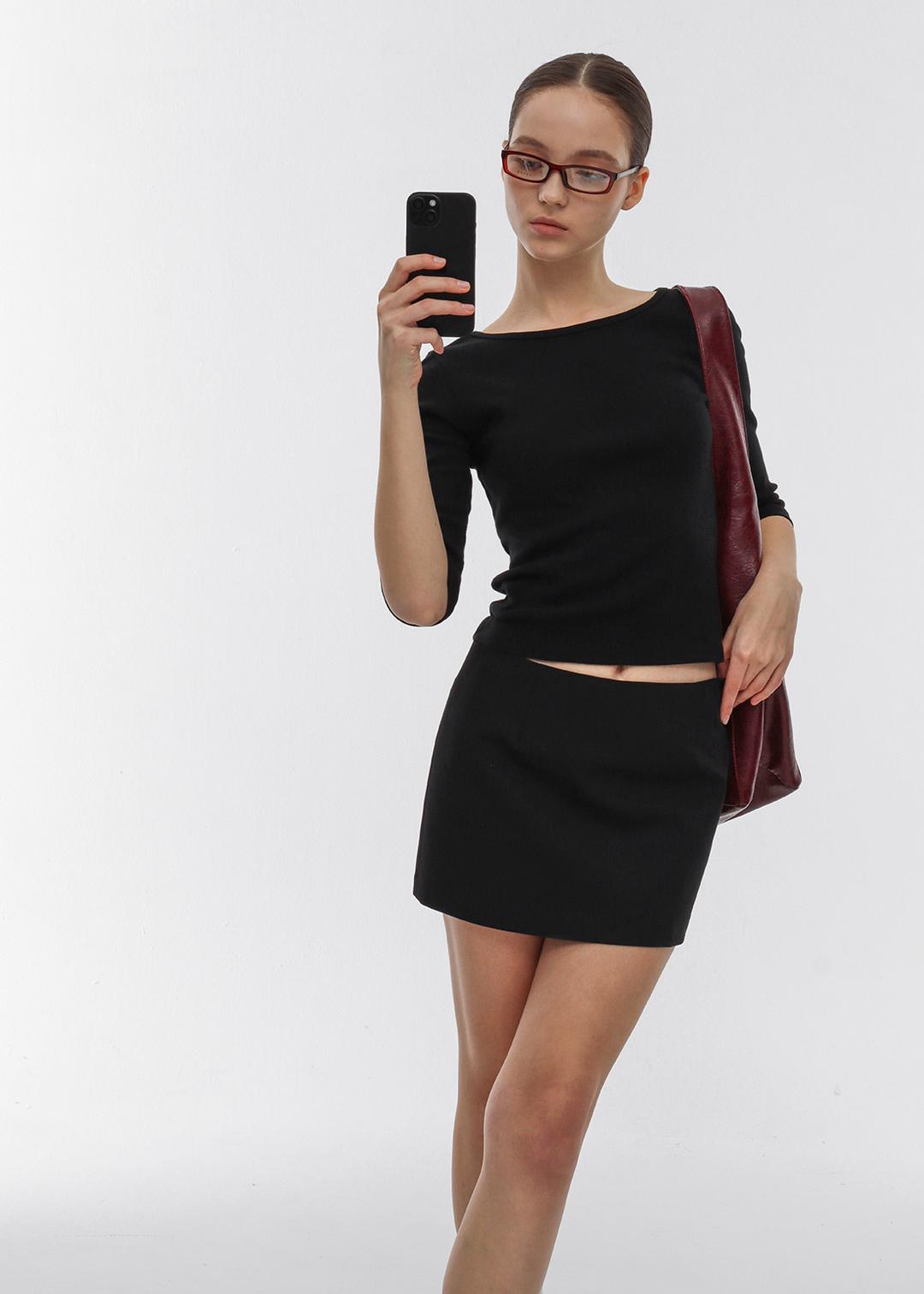 블랙업 [5만장판매] [B-BASIC] 스탠다드 보트넥 7부티 (3SIZE)