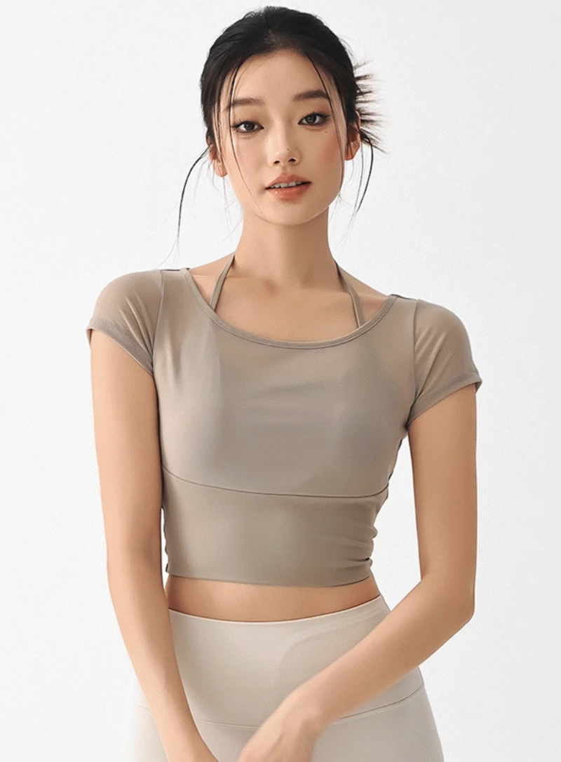 터닝 매쉬 백리스 숏슬리브 탑 (3colors)