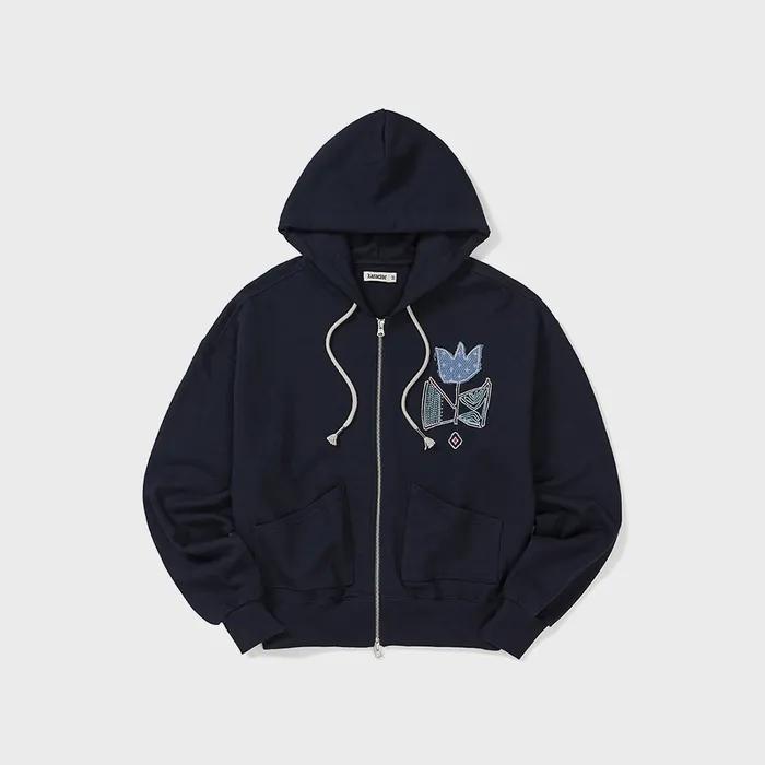 Gardener hoodied zip-up / Navy